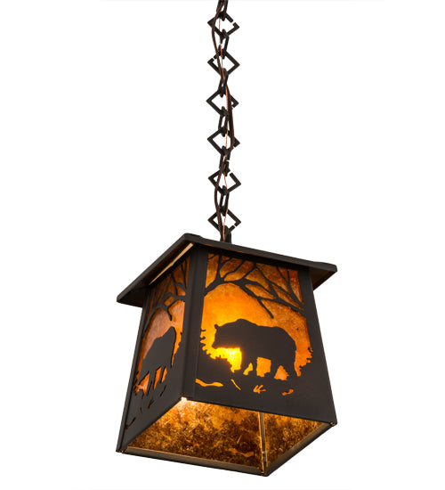 Wrought Iron Woodland Forest Bear Pendant