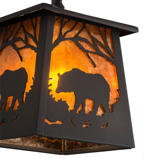 Wrought Iron Woodland Forest Bear Pendant