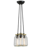 9" Wide Triple Clear Glass Mason Jar Pendant 1 | The Cabin Shack