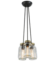 9" Wide Triple Clear Glass Mason Jar Pendant 4 | The Cabin Shack
