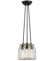 9" Wide Triple Clear Glass Mason Jar Pendant 5 | The Cabin Shack