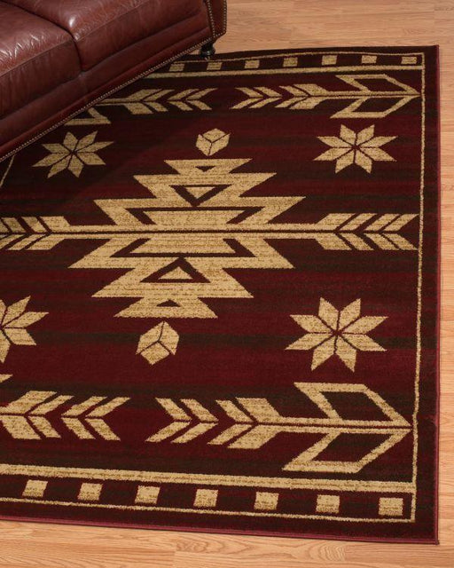 Aztec Mahogany Rug Edge View | The Cabin Shack