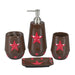 4PC Red Star Bathroom Set by HiEnd Accents | The Cabin Shack