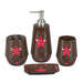 4PC Red Star Bathroom Set by HiEnd Accents | The Cabin Shack