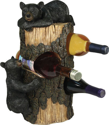 Black Bear Wine Holder | Bear Kitchen | The Cabin Shack