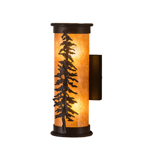 Black Textured Amber Mica Rocky Evergreen Pine Tree Wall Sconce | The Cabin Shack