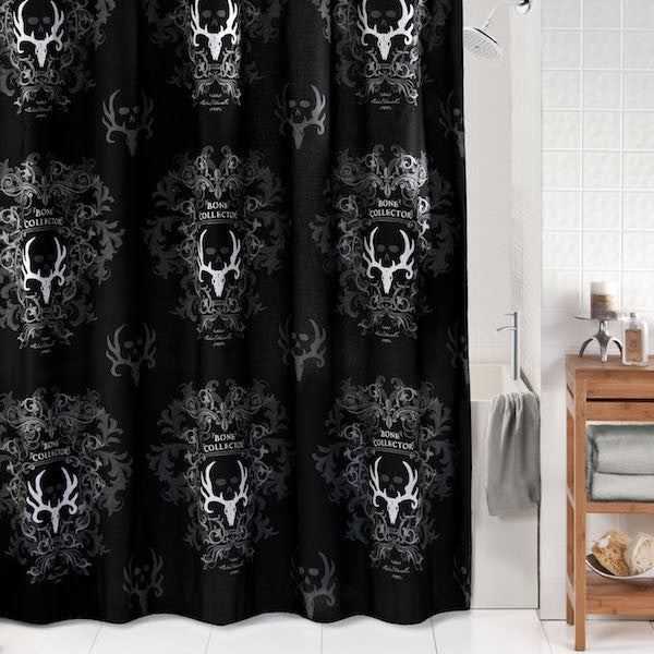 Bone Collector Black Shower Curtain | The Cabin Shack