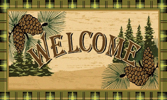 Cabin Rugs | Pinecone Welcome Rug | The Cabin Shack