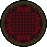 Cabin Rugs | Bear Family Multi Lodge Rug Round | The Cabin Shack