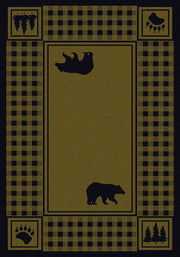 Bear Lane Green Rustic Lodge Rug | The Cabin Shack