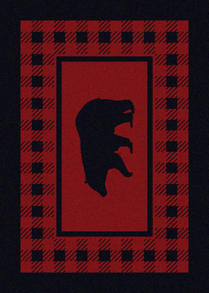 Bear Lane Red Rustic Lodge Rug 3x4 | The Cabin Shack