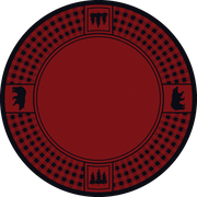 Bear Lane Red Rustic Lodge Rug Round | The Cabin Shack