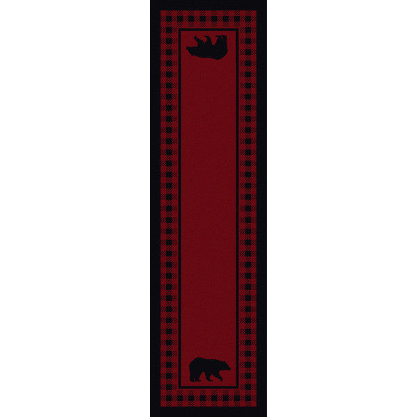 Bear Lane Red Rustic Lodge Rug 2x8 | The Cabin Shack
