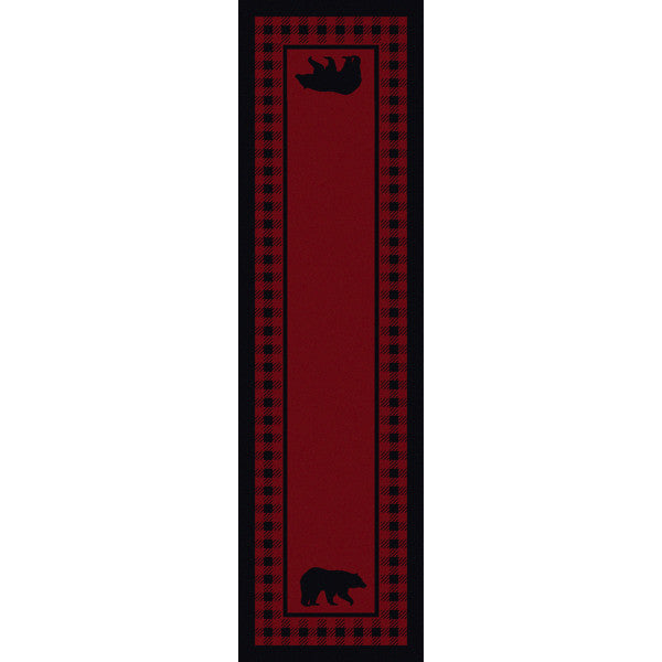 Bear Lane Red Rustic Lodge Rug 2x8 | The Cabin Shack