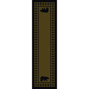 Bear Lane Green Rustic Lodge Rug Runner | The Cabin Shack