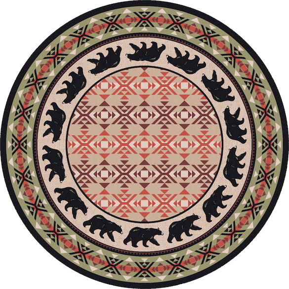 Cabin Rugs | Cozy Bears Lodge Rug Round | The Cabin Shack