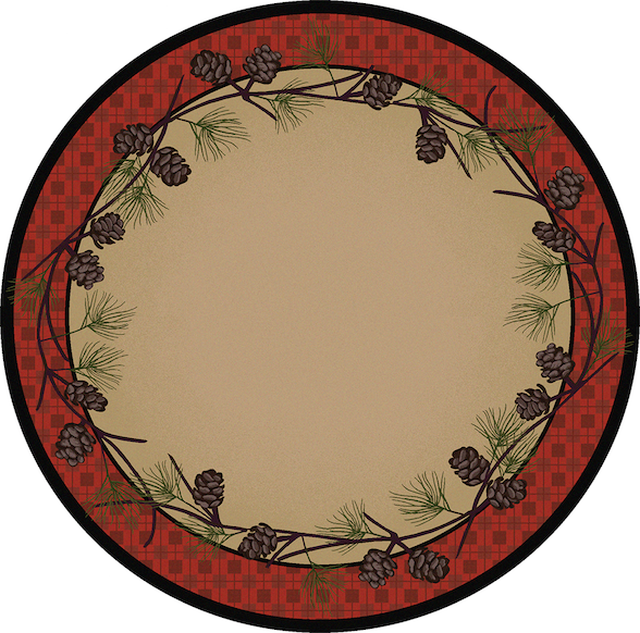 Cabin Rugs | Delicate Pines Lodge Rug Round | The Cabin Shack