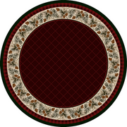 Cabin Rugs | Evergreen Garnet Lodge Rug Round | The Cabin Shack