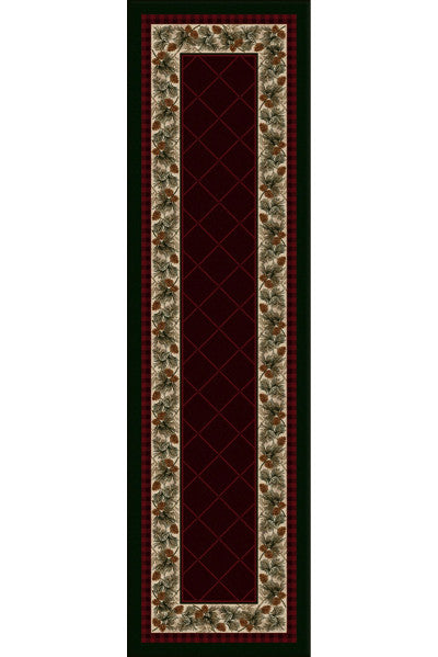 Cabin Rugs | Evergreen Garnet Lodge Rug Runner | The Cabin Shack