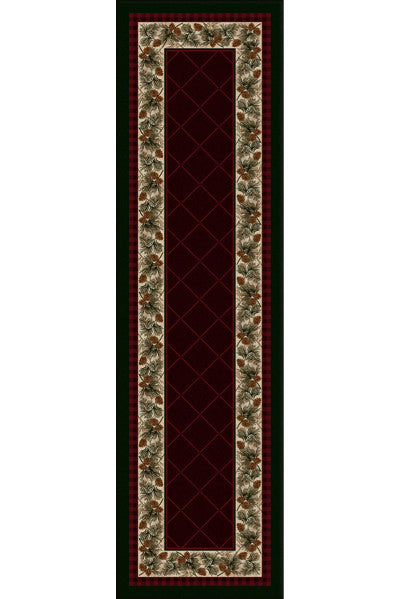 Cabin Rugs | Evergreen Garnet Lodge Rug Runner | The Cabin Shack