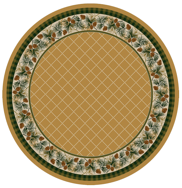Cabin Rugs | Evergreen Maize Lodge Rug Round | The Cabin Shack