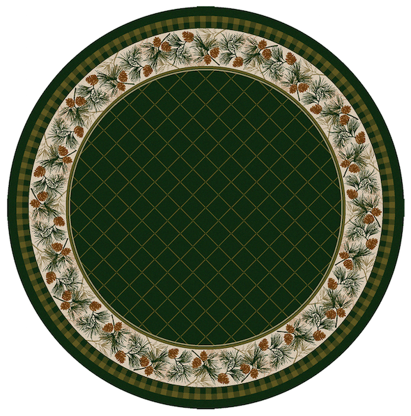 Cabin Rugs | Evergreen Pine Lodge Rug Round | The Cabin Shack