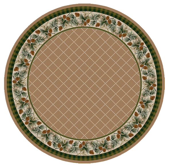 Cabin Rugs | Evergreen Sandstone Lodge Rug Round | The Cabin Shack