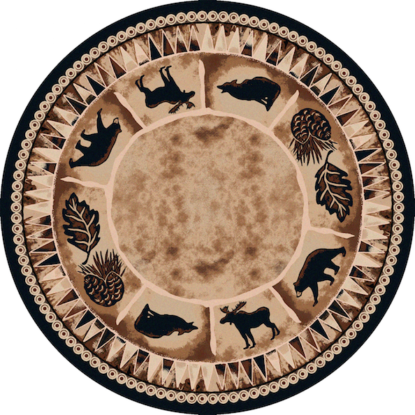 Cabin Rugs | Northern Wildlife Lodge Rug Round | The Cabin Shack