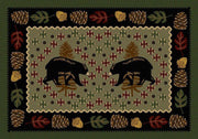 Cabin Rugs | Patchwork Bear Green Lodge Rug 3x4 | The Cabin Shack