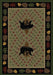 Cabin Rugs | Patchwork Bear Green Lodge Rug | The Cabin Shack
