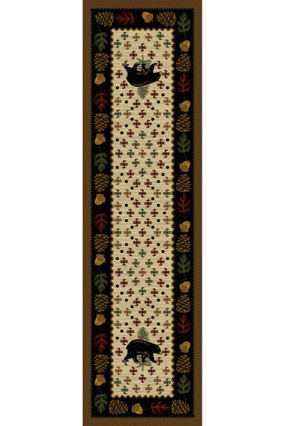 Cabin Rugs | Patchwork Bear Lodge Rug Runner | The Cabin Shack