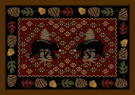 Cabin Rugs | Patchwork Bear Red Lodge Rug 3x4 | The Cabin Shack