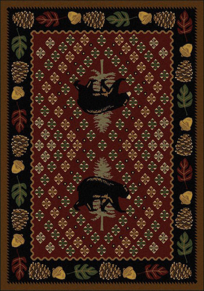 Cabin Rugs | Patchwork Bear Red Lodge Rug | The Cabin Shack