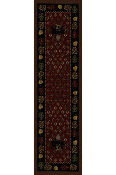 Cabin Rugs | Patchwork Bear Red Lodge Rug Runner | The Cabin Shack