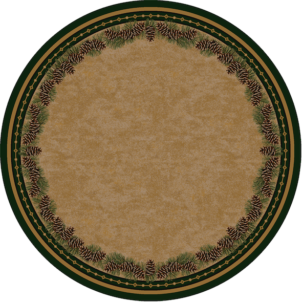 Cabin Rugs | Pine Mountain Lodge Style Rug Round | The Cabin Shack