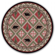 Cabin Rugs | Quilted Forest Lodge Rug Round | The Cabin Shack