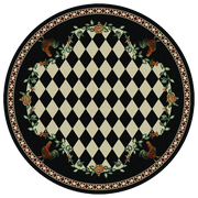 Rooster Kitchen Black Rustic Lodge Rug Round | The Cabin Shack