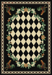 Rooster Kitchen Black Rustic Lodge Rugs | The Cabin Shack