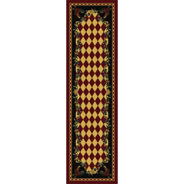 Rooster Kitchen Red Rustic Lodge Rug Runner | The Cabin Shack