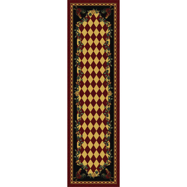 Rooster Kitchen Red Rustic Lodge Rug Runner | The Cabin Shack