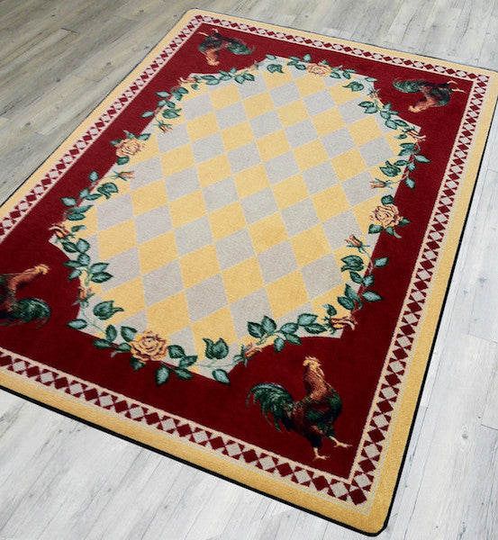 Rooster Kitchen Yellow Rug Collection