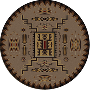 Santa Fe Vista Rustic Lodge Rug Round | The Cabin Shack