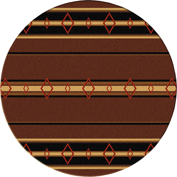 Southwest Corners Brown Rustic Lodge Rug Round | The Cabin Shack