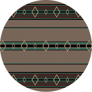 Southwest Corners Turquoise Rustic Rug Round | The Cabin Shack