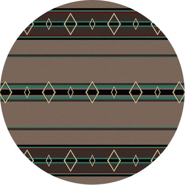 Southwest Corners Turquoise Rustic Rug Round | The Cabin Shack
