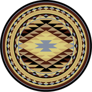Southwest Sunrise Rustic Lodge Rug Round | The Cabin Shack