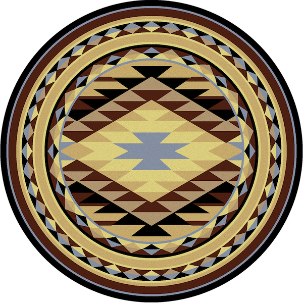 Southwest Sunrise Rustic Lodge Rug Round | The Cabin Shack