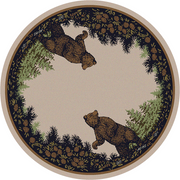 Cabin Rugs | Twin Bears Lodge Rug Round | The Cabin Shack