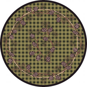 Cabin Rugs | Wooded Pines Green Lodge Rug Round | The Cabin Shack