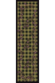 Cabin Rugs | Wooded Pines Green Lodge Rug Runner | The Cabin Shack
